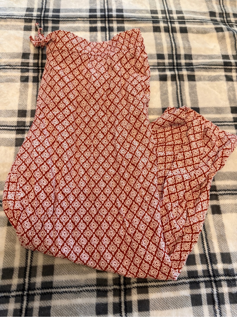 Rust & white patterned Soft Pants from Old Navy